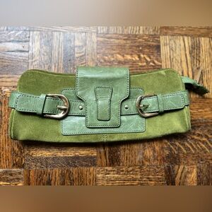 Banana Republic Green Cow Leather Clutch